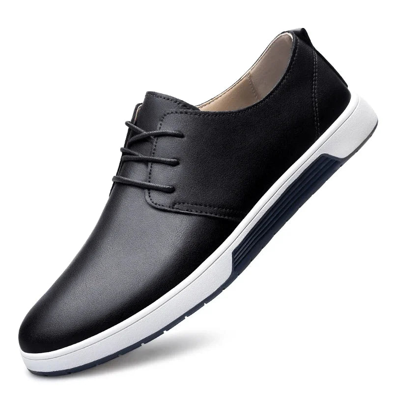 NobleStride Men's Oxford Shoes - Genuine Leather Lace-Up Business & Driving Shoes