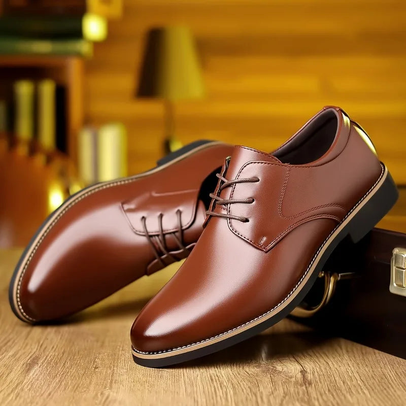 Imperial Leather Derby Shoes - Large Size 38-48 Soft-Sole Business & Wedding Shoes for Men