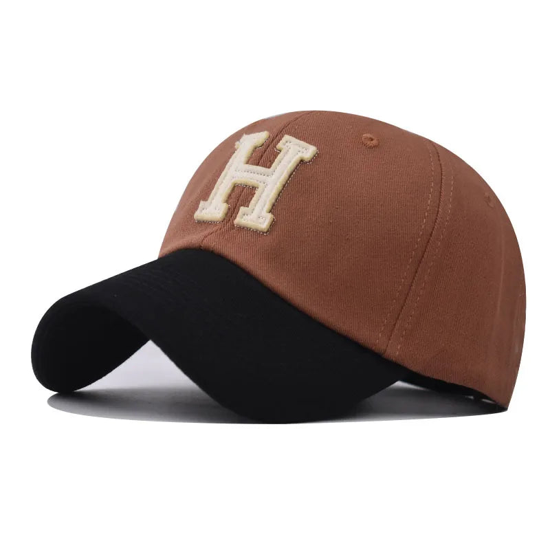 H Letter Plus-Size Baseball Cap - Snapback Sun Hat for Spring & Autumn