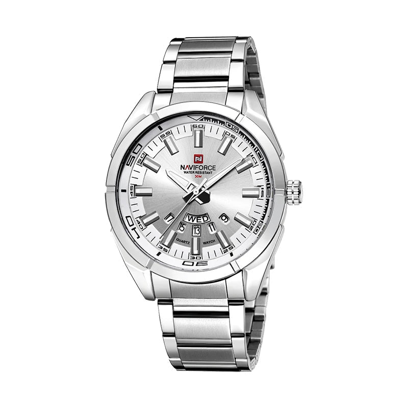 NAVIFORCE Men's Classic Casual Quartz Watch - Stainless Steel, Waterproof, Date Display